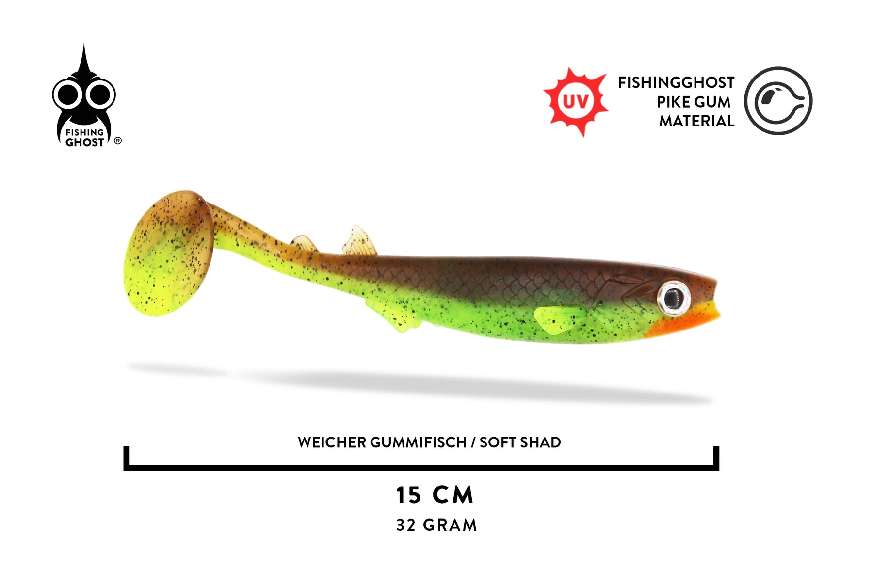 RenkyShad · V2 | 15cm | Choco Chartreuse (3 Stk.)
