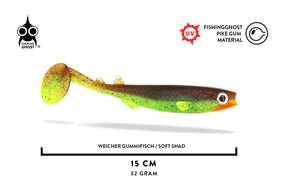 RenkyShad · V2 | 15cm | Choco Chartreuse (3 Stk.)